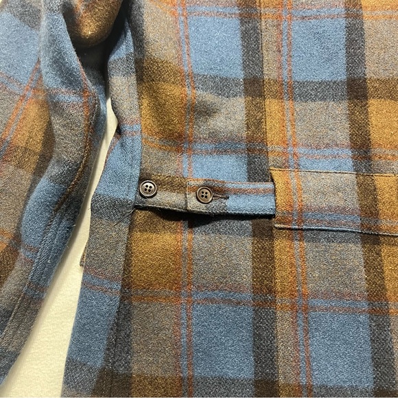 Swanndri vintage Medium wool Buffalo plaid coat men’s 1960s blue - Picture 9 of 10
